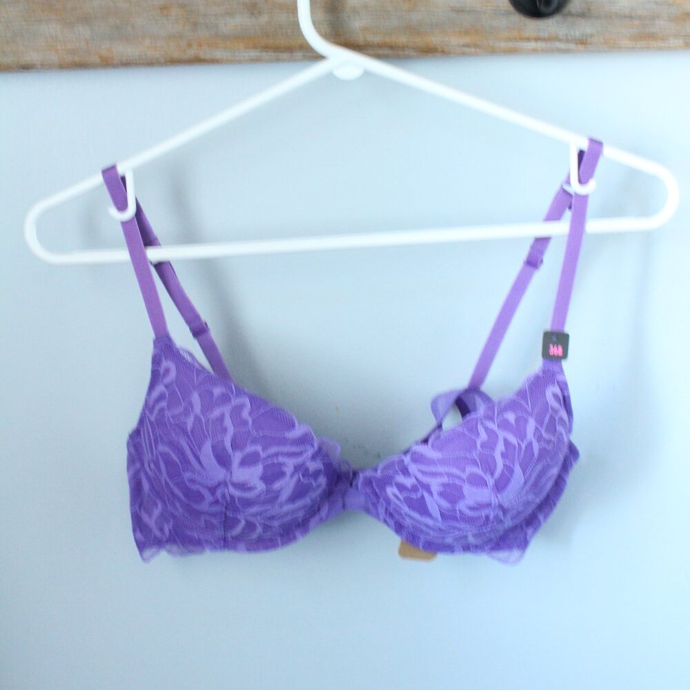 La Senza Size 36B Obsession Plunge Bra Purple Lace